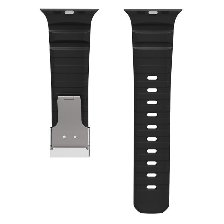 For Apple Watch 46mm / 49mm / 45mm / 44mm Magnetic Clasp Silicone Watch Band