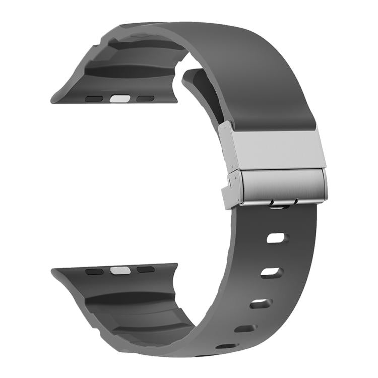 For Apple Watch 46mm / 49mm / 45mm / 44mm Magnetic Clasp Silicone Watch Band