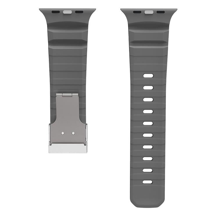 For Apple Watch 46mm / 49mm / 45mm / 44mm Magnetic Clasp Silicone Watch Band