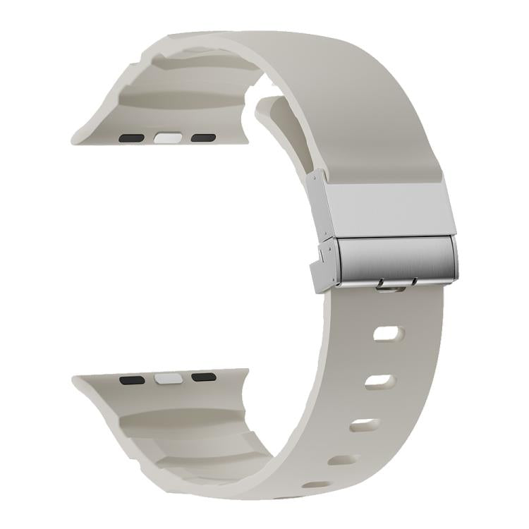For Apple Watch 46mm / 49mm / 45mm / 44mm Magnetic Clasp Silicone Watch Band