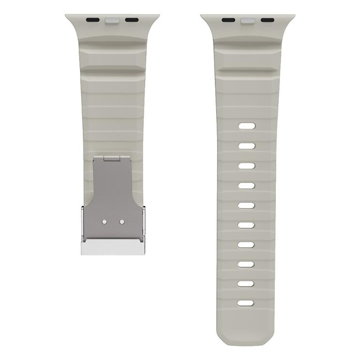 For Apple Watch 46mm / 49mm / 45mm / 44mm Magnetic Clasp Silicone Watch Band