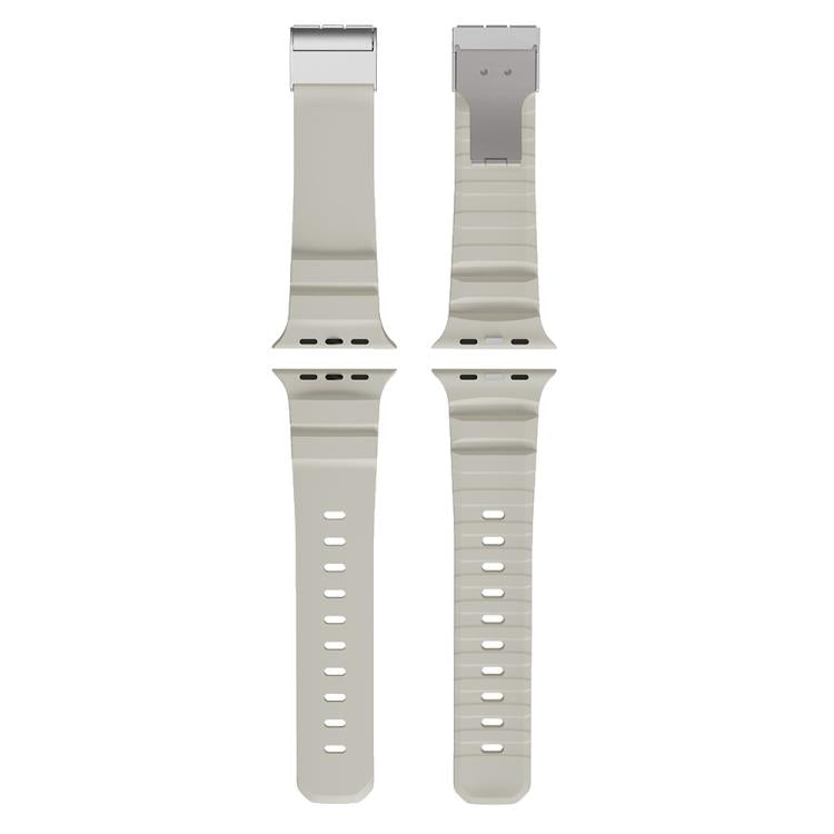 For Apple Watch 46mm / 49mm / 45mm / 44mm Magnetic Clasp Silicone Watch Band