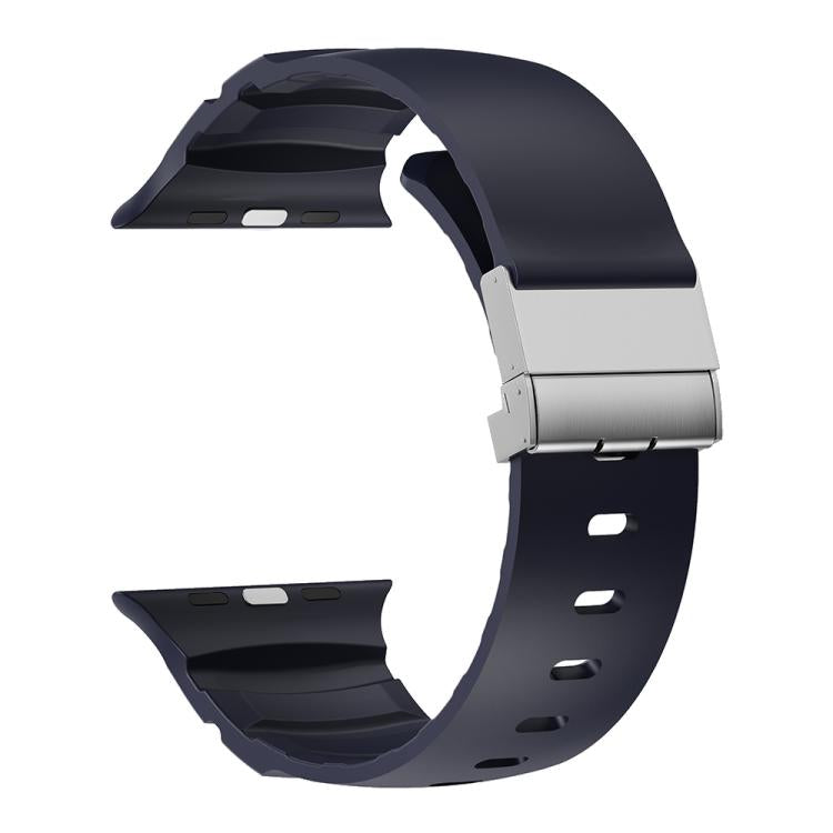 For Apple Watch 46mm / 49mm / 45mm / 44mm Magnetic Clasp Silicone Watch Band