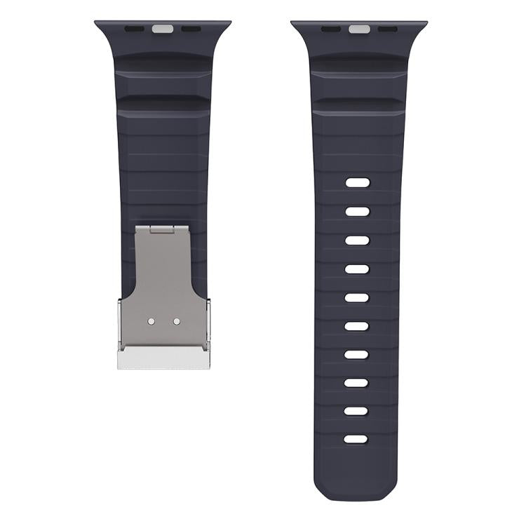 For Apple Watch 46mm / 49mm / 45mm / 44mm Magnetic Clasp Silicone Watch Band