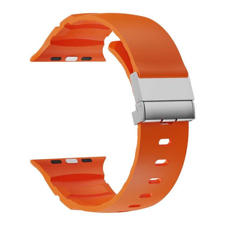 For Apple Watch 46mm / 49mm / 45mm / 44mm Magnetic Clasp Silicone Watch Band