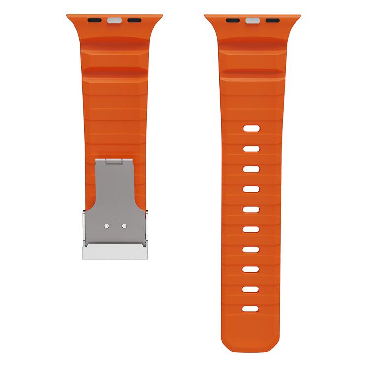 For Apple Watch 46mm / 49mm / 45mm / 44mm Magnetic Clasp Silicone Watch Band