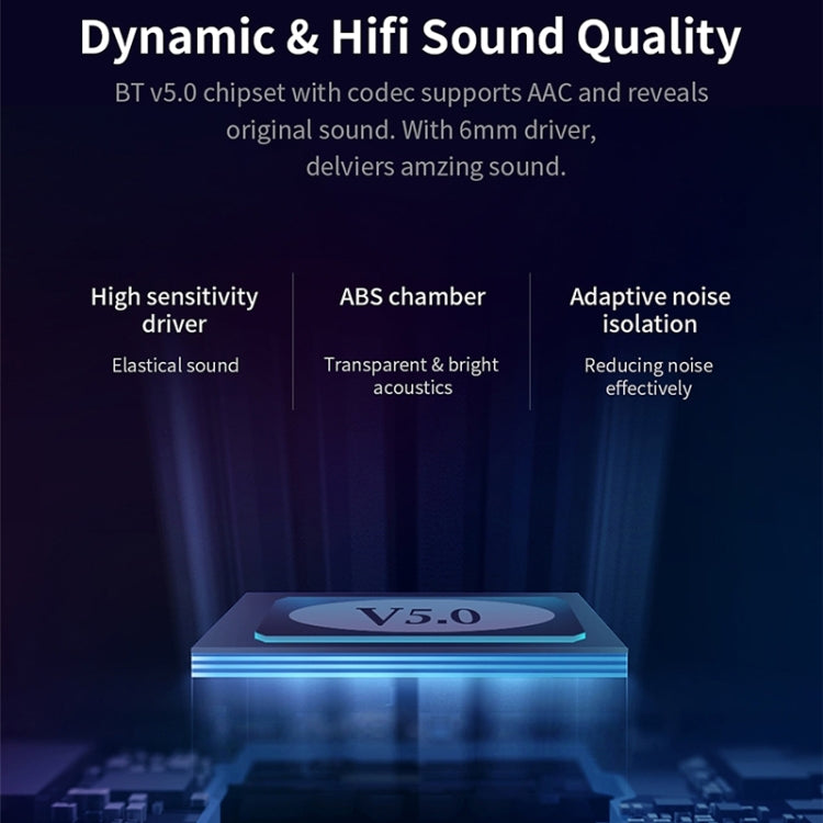 QCY T2C TWS Bluetooth 5.0 Dual Microphone Wireless Sports Earphone with Charging Box