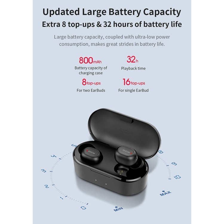 QCY T2C TWS Bluetooth 5.0 Dual Microphone Wireless Sports Earphone with Charging Box