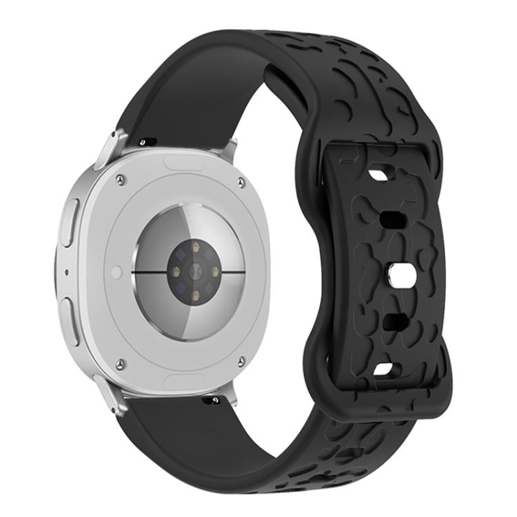For Samsung Galaxy Watch8 / Watch8 Classic Concave Leopard Butterfly Buckle Silicone Watch Band