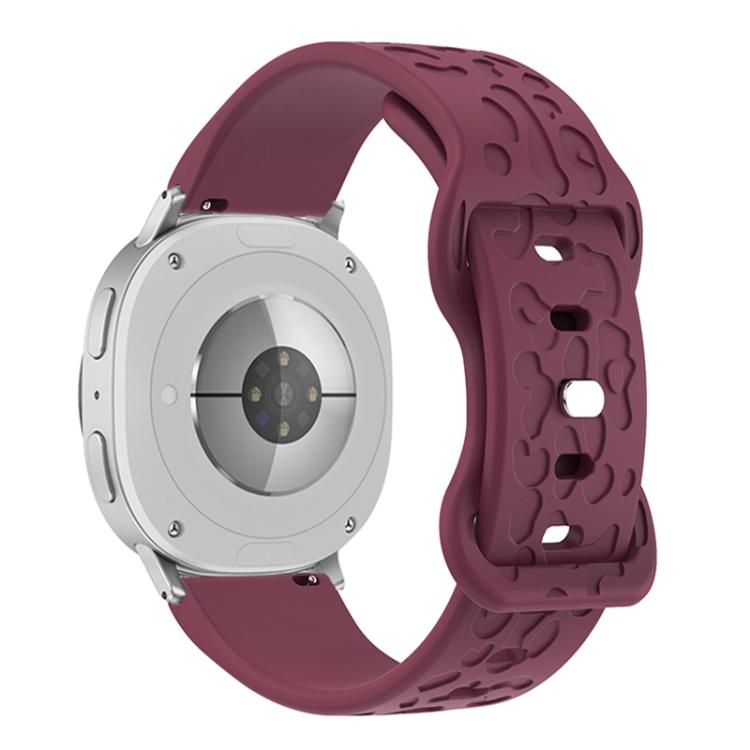 For Samsung Galaxy Watch8 / Watch8 Classic Concave Leopard Butterfly Buckle Silicone Watch Band