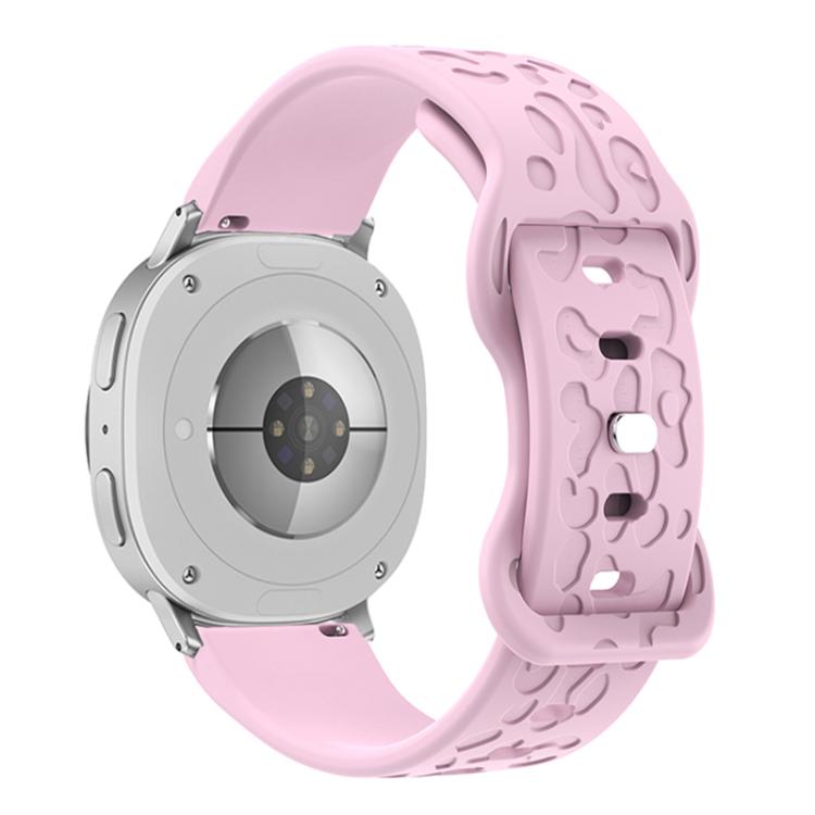 For Samsung Galaxy Watch8 / Watch8 Classic Concave Leopard Butterfly Buckle Silicone Watch Band