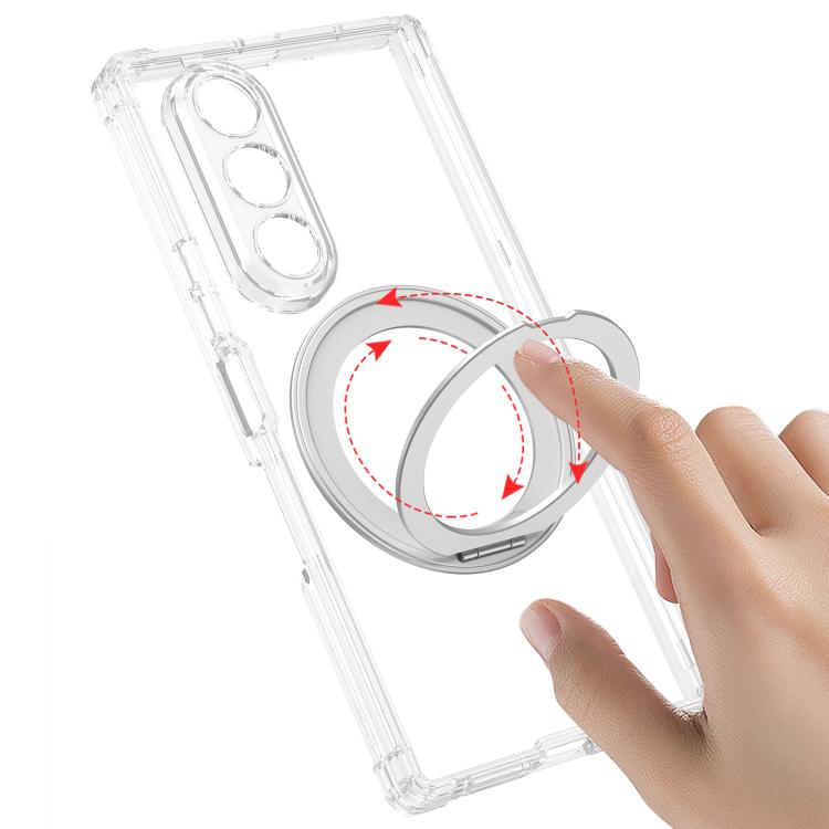 For Samsung Galaxy Z Fold7 5G Foldable Airbag MagSafe Ring Holder Phone Case