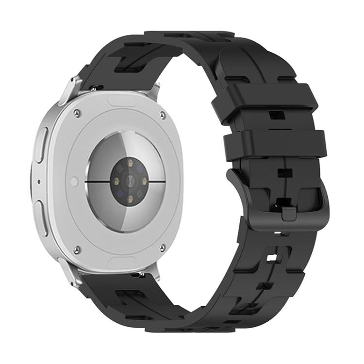 For Samsung Galaxy Watch8 / Watch8 Classic Black Buckle Round Tail Silicone Watch Band