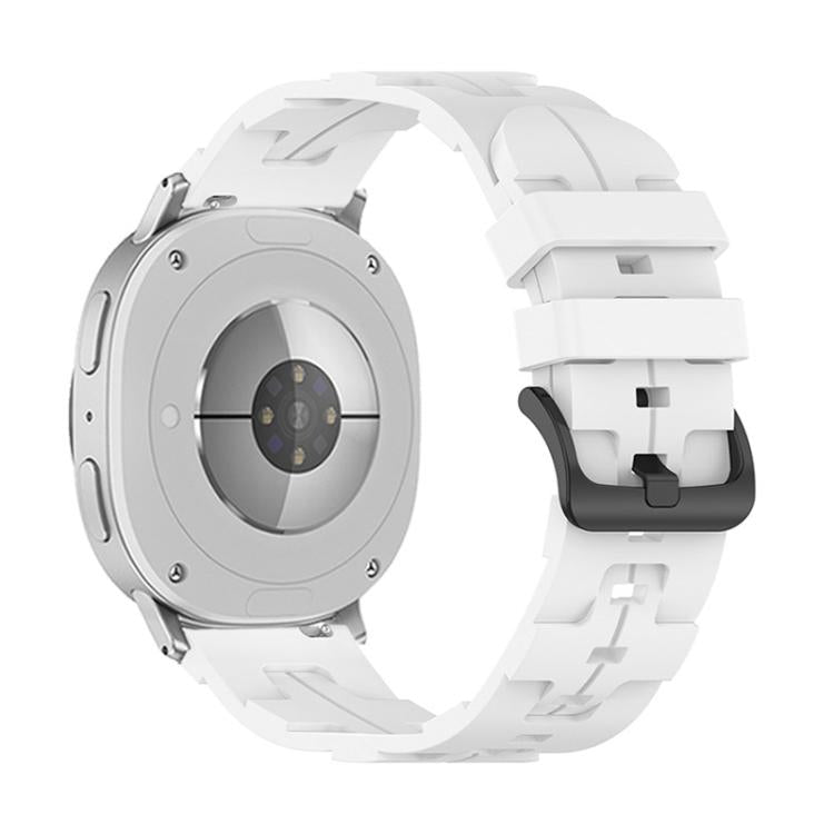 For Samsung Galaxy Watch8 / Watch8 Classic Black Buckle Round Tail Silicone Watch Band