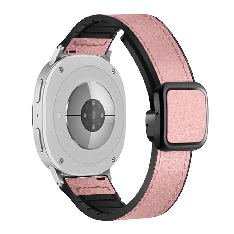 For Samsung Galaxy Watch8 / Watch8 Classic Square Magnetic Buckle Leather Skin Silicone Watch Band