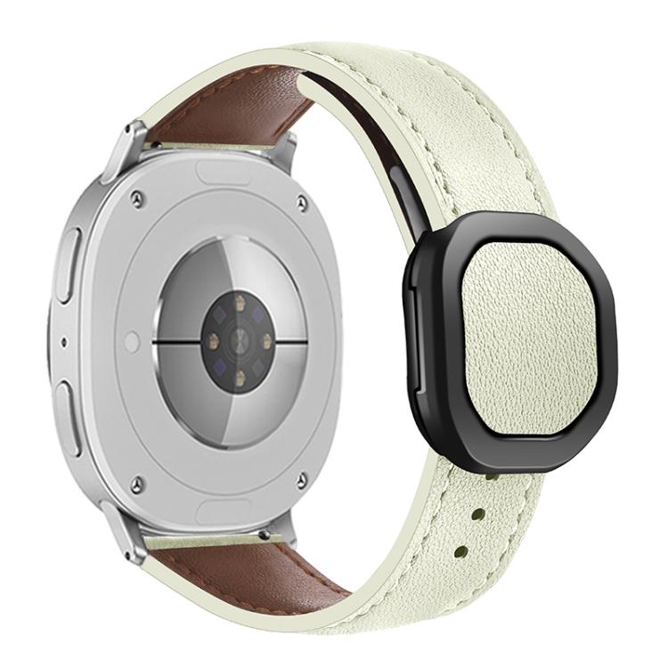 For Samsung Galaxy Watch8 / Watch8 Classic Magnetic Fold Genuine Buckle Leather Watch Band
