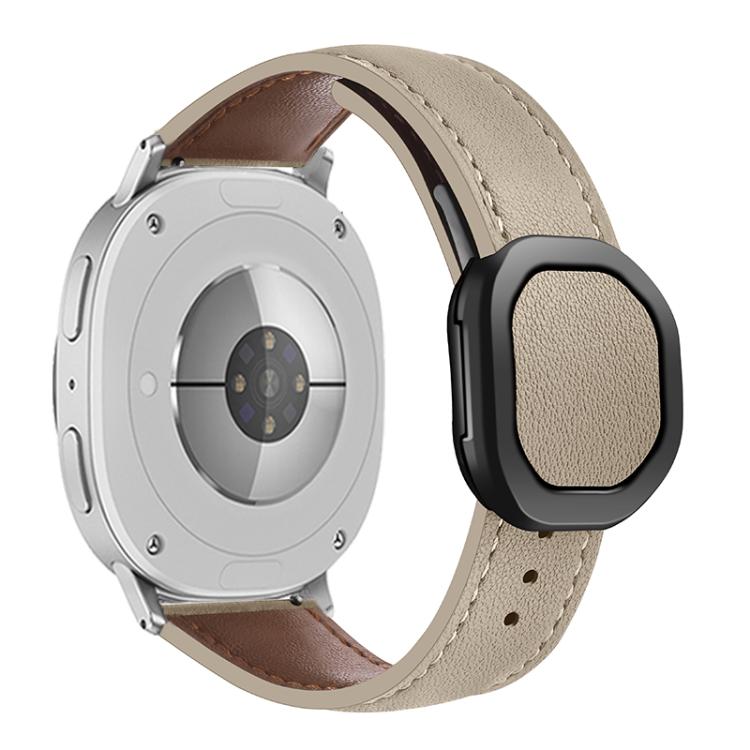 For Samsung Galaxy Watch8 / Watch8 Classic Magnetic Fold Genuine Buckle Leather Watch Band