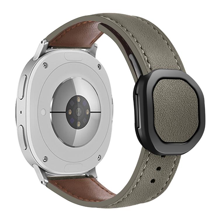 For Samsung Galaxy Watch8 / Watch8 Classic Magnetic Fold Genuine Buckle Leather Watch Band