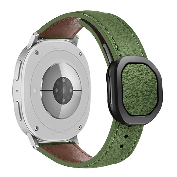For Samsung Galaxy Watch8 / Watch8 Classic Magnetic Fold Genuine Buckle Leather Watch Band