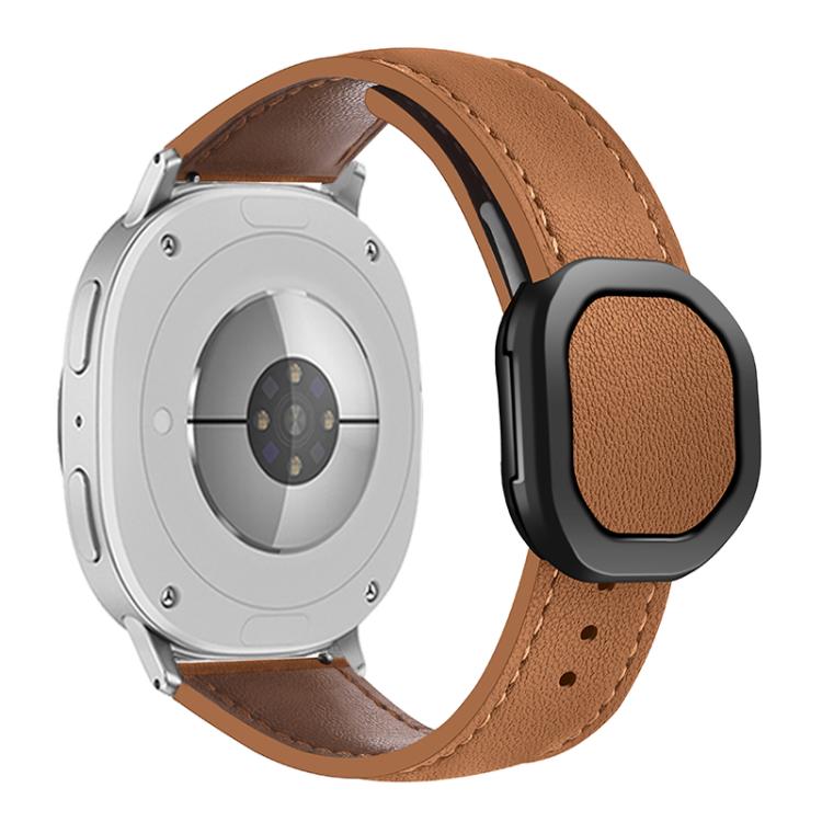 For Samsung Galaxy Watch8 / Watch8 Classic Magnetic Fold Genuine Buckle Leather Watch Band