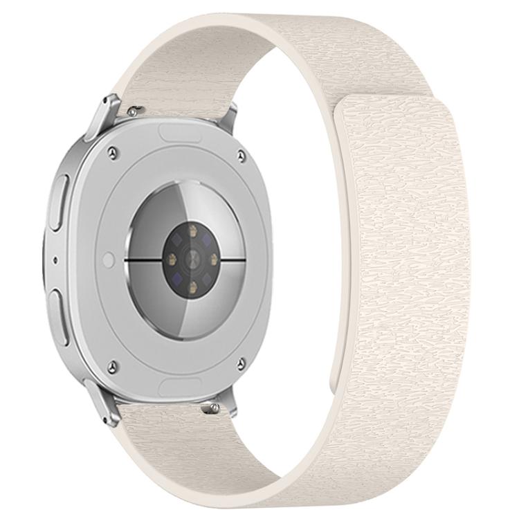 For Samsung Galaxy Watch8 / Watch8 Classic Cloud Wood Grain Magnetic Silicone Watch Band