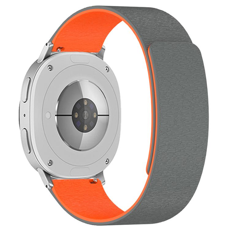 For Samsung Galaxy Watch8 / Watch8 Classic Cloud Wood Grain Magnetic Silicone Watch Band