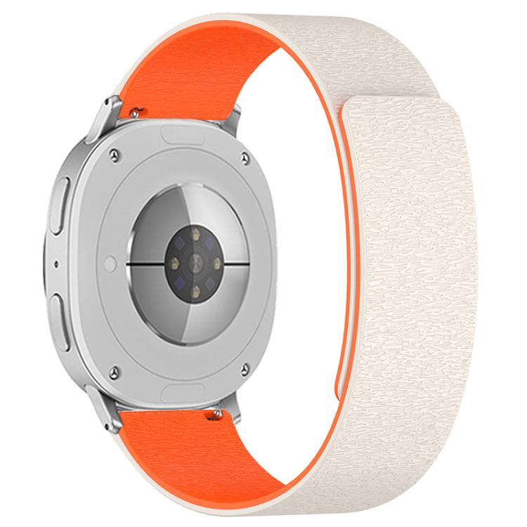 For Samsung Galaxy Watch8 / Watch8 Classic Cloud Wood Grain Magnetic Silicone Watch Band