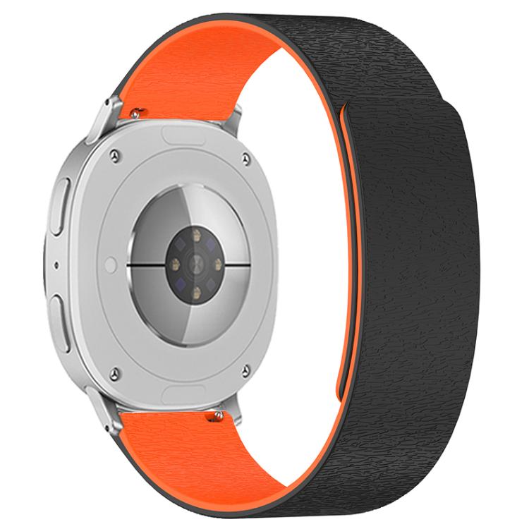 For Samsung Galaxy Watch8 / Watch8 Classic Cloud Wood Grain Magnetic Silicone Watch Band