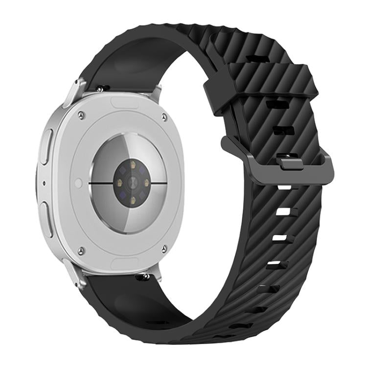 For Samsung Galaxy Watch8 / Watch8 Classic Black Buckle Spruce Silicone Watch Band