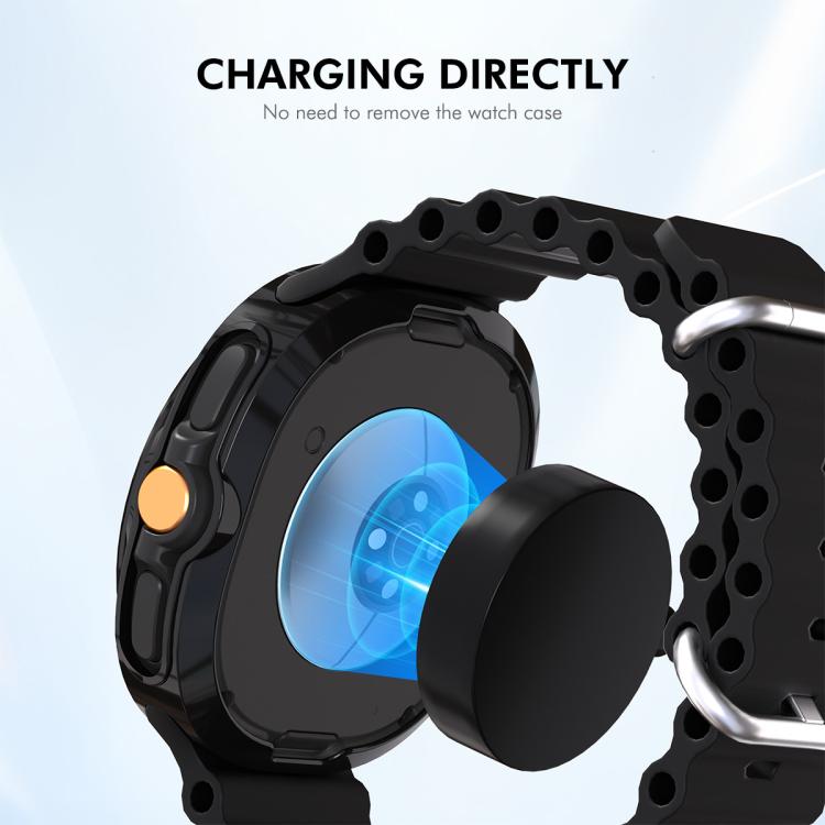 For Samsung Galaxy Watch8 Classic 46mm ENKAY Hat-Prince 2 in 1 Electroplated Soft TPU Cover with Full Coverage PMMA Soft Film