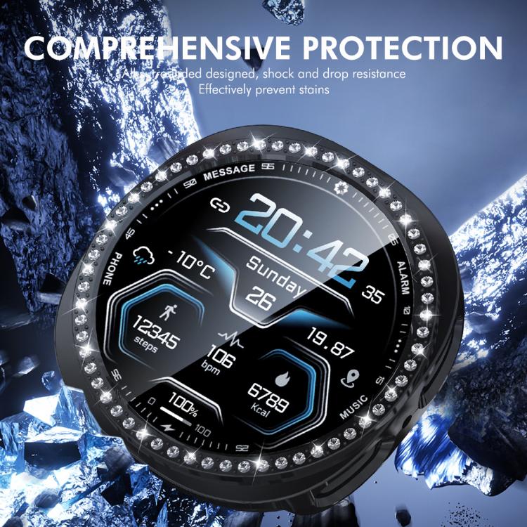 For Samsung Galaxy Watch8 40mm ENKAY Hat-Prince Diamond PC Watch Cover with Full Coverage PMMA Soft Film
