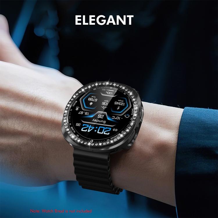 For Samsung Galaxy Watch8 44mm ENKAY Hat-Prince Diamond PC Watch Cover with Full Coverage PMMA Soft Film