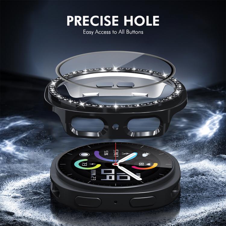 For Samsung Galaxy Watch8 44mm ENKAY Hat-Prince Diamond PC Watch Cover with Full Coverage PMMA Soft Film