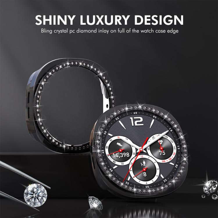 For Samsung Galaxy Watch8 44mm ENKAY Hat-Prince Diamond PC Watch Cover with Full Coverage PMMA Soft Film