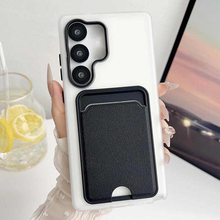 For Samsung Galaxy S25+ 5G Leather Texture Card Bag Shockproof Phone Case