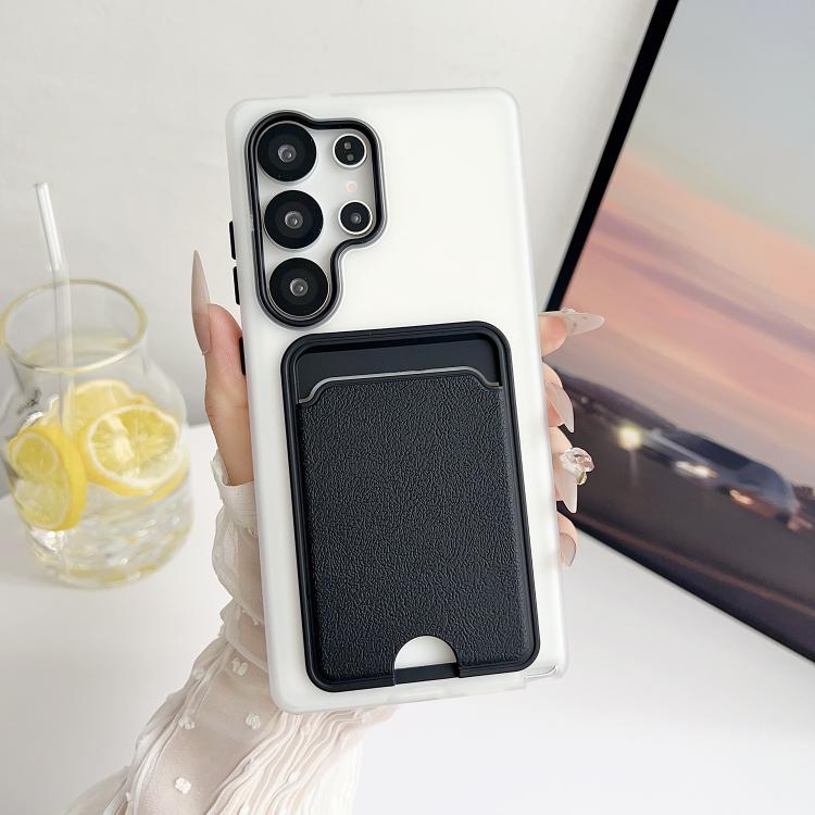 For Samsung Galaxy S25 Ultra 5G Leather Texture Card Bag Shockproof Phone Case