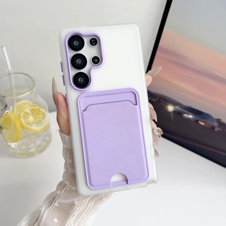 For Samsung Galaxy S25 Ultra 5G Leather Texture Card Bag Shockproof Phone Case
