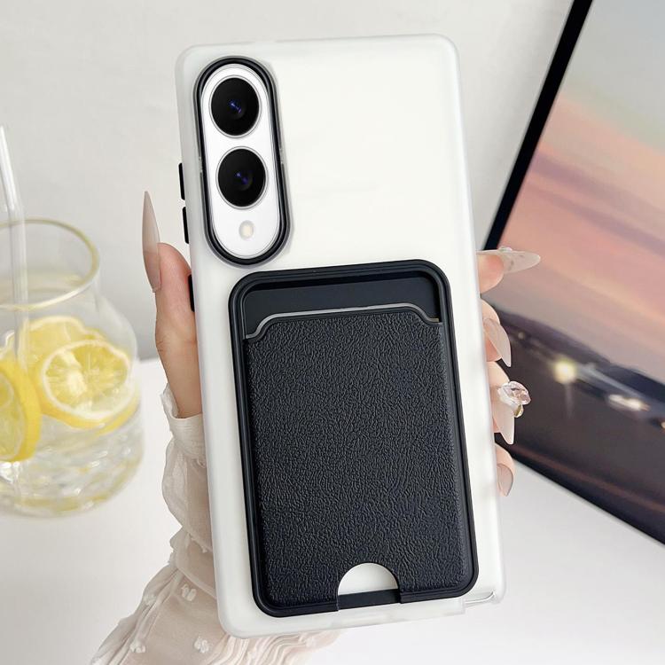 For Samsung Galaxy S25 Edge 5G Leather Texture Card Bag Shockproof Phone Case