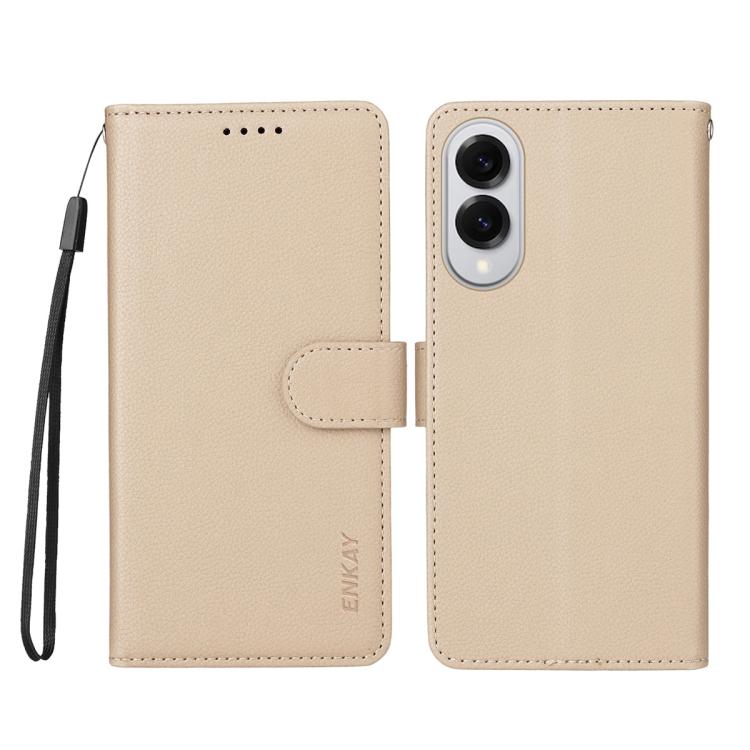For Samsung Galaxy A07 4G ENKAY RFID Blocking Wallet Kickstand Litchi Texture Leather Phone Case