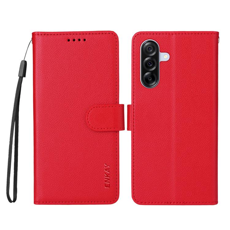For Samsung Galaxy A36 5G / A36 5G JP ENKAY RFID Blocking Wallet Kickstand Litchi Texture Leather Phone Case