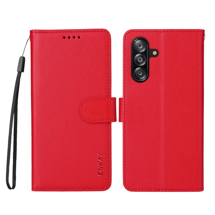 For Samsung Galaxy A17 5G /  A26 5G / A16 ENKAY RFID Blocking Wallet Kickstand Litchi Texture Leather Phone Case