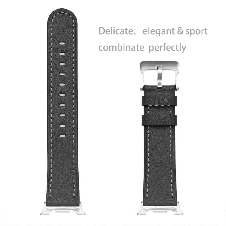 For Samsung Galaxy Watch8 / Watch8 Classic Round Tail Square Buckle Leather Watch Band