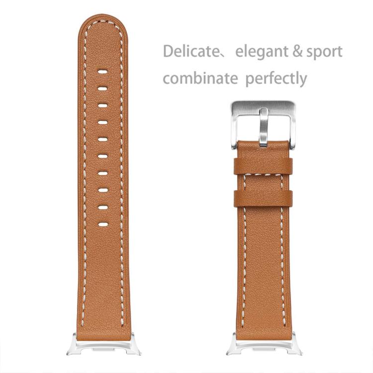 For Samsung Galaxy Watch8 / Watch8 Classic Round Tail Square Buckle Leather Watch Band