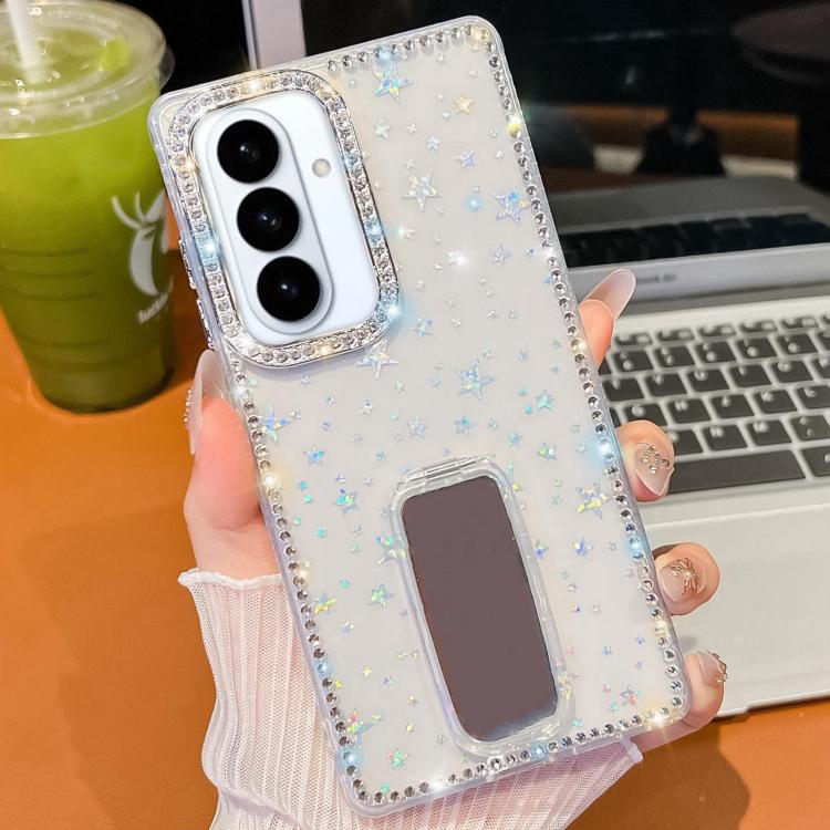For Samsung Galaxy S26+ 5G Rhinestone Glitter TPU 4-corners Anti-fall Phone Case with Holder