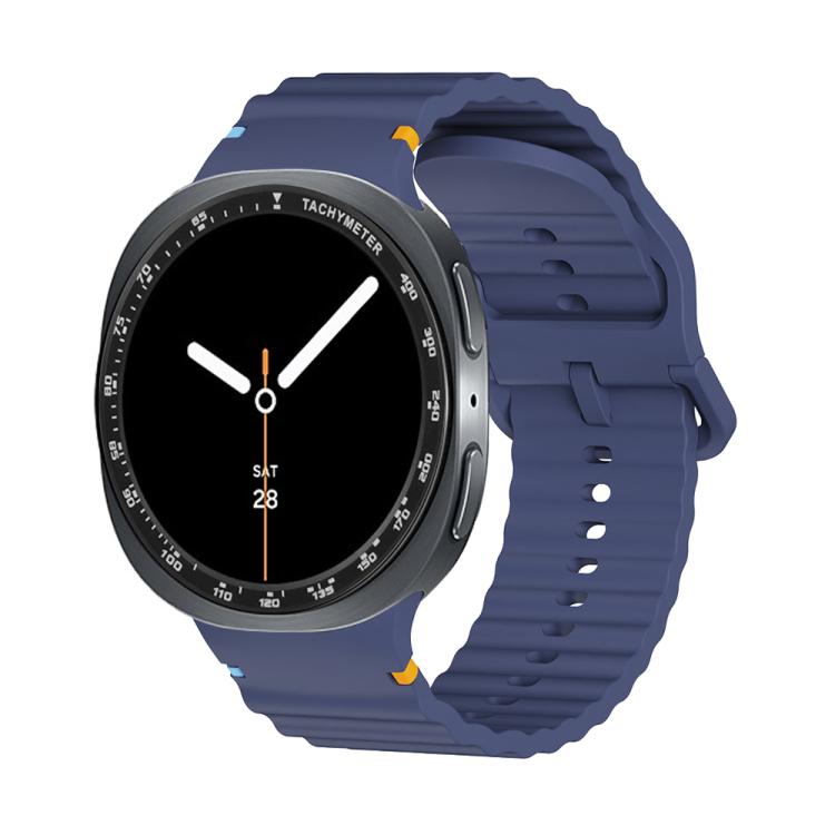 For Samsung Galaxy Watch8 40mm Speed Bezel and Wavy Grain Stitched Color Buckle Silicone Watch Band