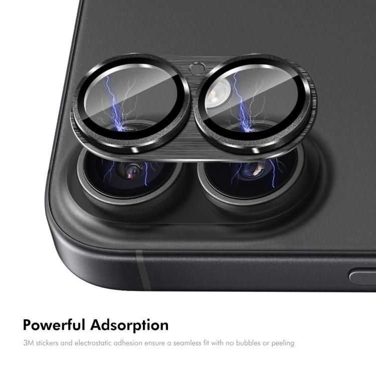 For iPhone 17 ENKAY Anti-reflection Camera Lens Brushed Aluminium Alloy Tempered Glass Film