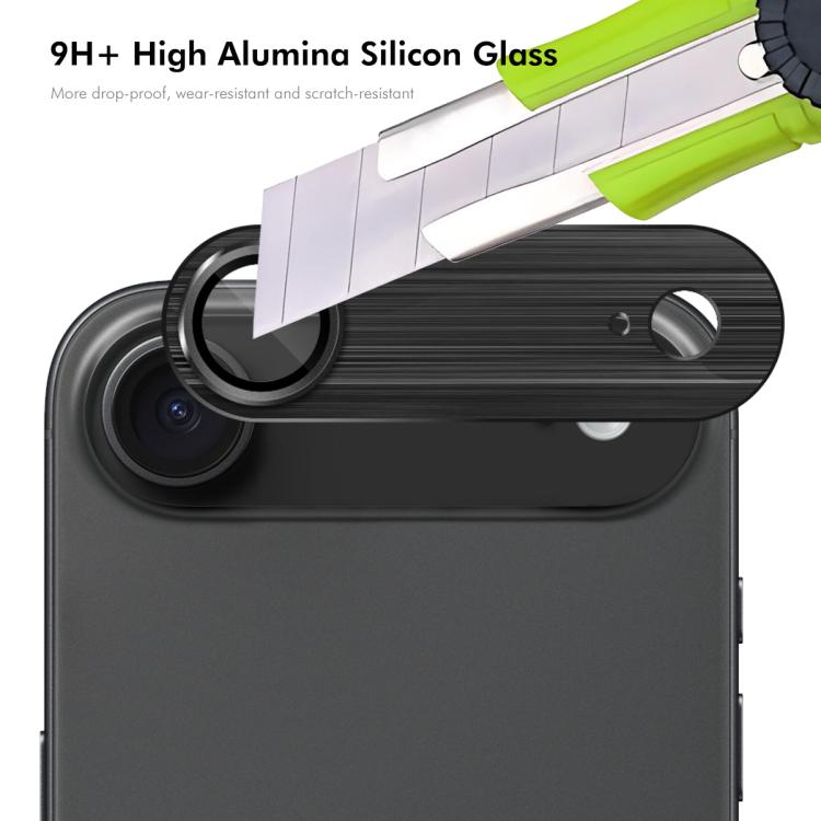 For iPhone Air ENKAY Anti-reflection Camera Lens Brushed Aluminium Alloy Tempered Glass Film