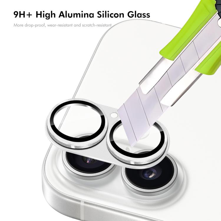 For iPhone 17 ENKAY CD Texture Aluminium Alloy Tempered Glass Lens Cover Film