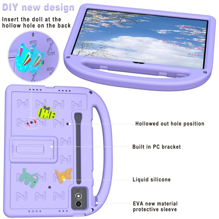 For Lenovo Tab P12 2023 12.7 Cartoon Sparrow EVA Shockproof Tablet Case with Shoulder Strap
