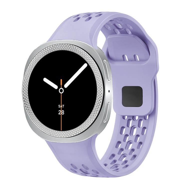 For Samsung Galaxy Watch8 44mm Rhombic Texture Bezel and Black Reverse Buckle Silicone Watch Band